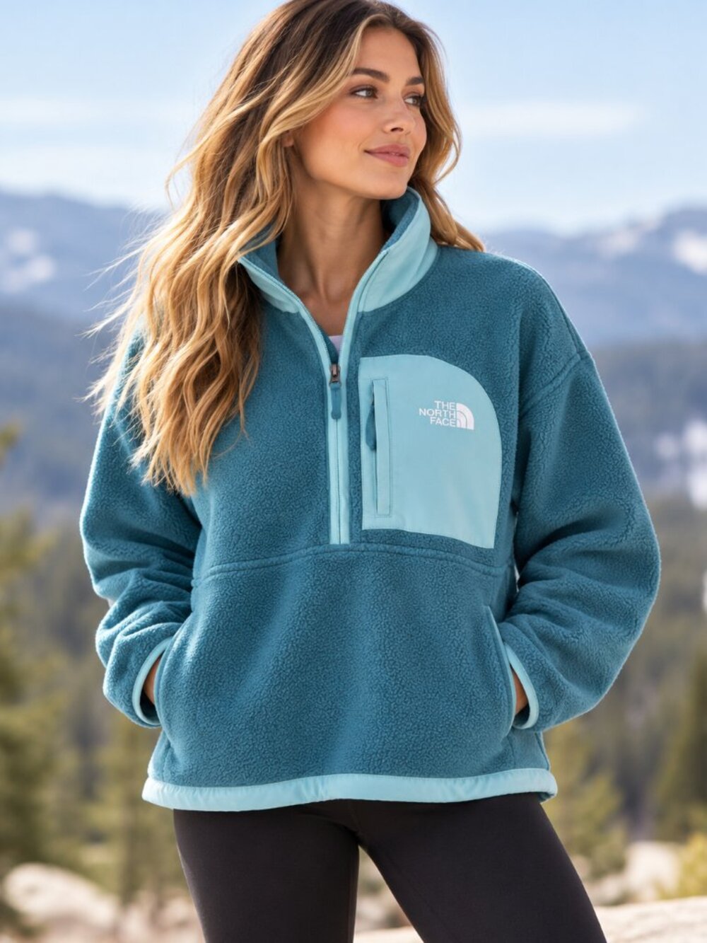 The North Face TNF Fleeski 1/4 Zip Fleece Pullover Women's Large NWT